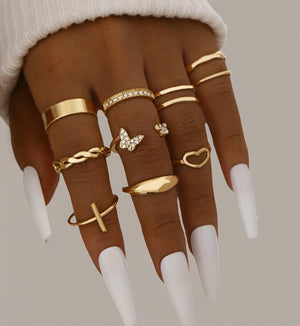 25 Pcs Gold Stackable Ring Set for Women, Chunky Knuckle Finger Midi Rings, Silver Simple Stacking Cute Rings Pack Trendy Stuff Jewelry Gift