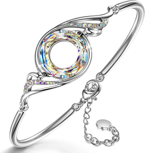 Rise from the Ashes Phoenix Adjustable Bangle Bracelet for Women