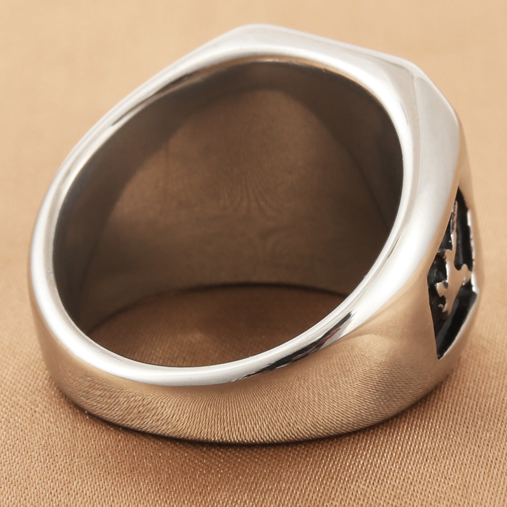 Mens Stainless Steel Eagle Ring
