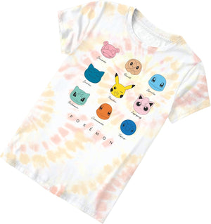Girls Pokemon Tie-Dye Graphic T-Shirt, Character Tee for Kids Sizes 4-16