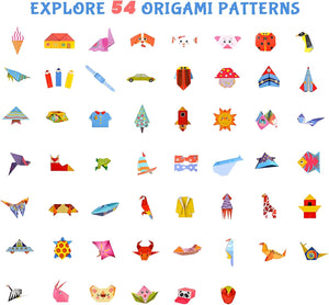 Origami Kit for Kids Ages 5-16, 116 Pages with 54 Patterns & Instruction Book | Origami Paper Kit for Beginners & Advanced | Arts & Crafts Toys for Girls & Boys Ages 8-12 | Birthday & Christmas Gifts