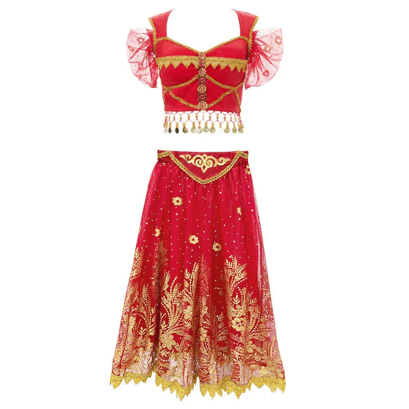 Children's Indian Princess Belly Dance Set Eastern Indian Dance Sari Girl Performance Clothing Children's Stage Costumes