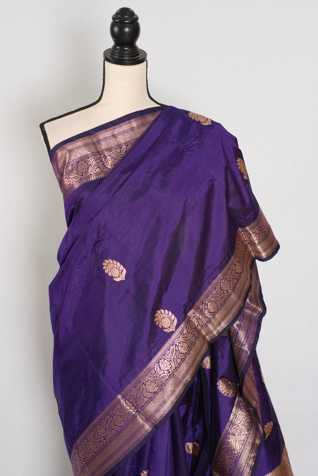 Leela | Royal Purple Katan Banarasi Silk Saree | Lightweight Handloom Luxury