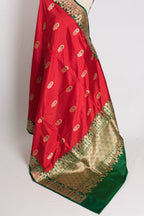 Haripriya : Red and Green Bridal Banarasi Silk Saree