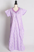 Lavender Printed Pure Cotton Nightwear in Regular Size