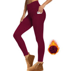 Autumn And Winter Warm Pocket Plus Velvet Yoga Pants