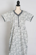 Printed Gray Pure Cotton Nightwear in Regular Size