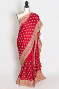 Reshma | Rosy Pink Designer Satin Saree | Royal Bridal & Festive Wear