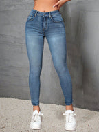 High-elastic Versatile Slim-fit Mid-rise Skinny Pants Relaxed Fit