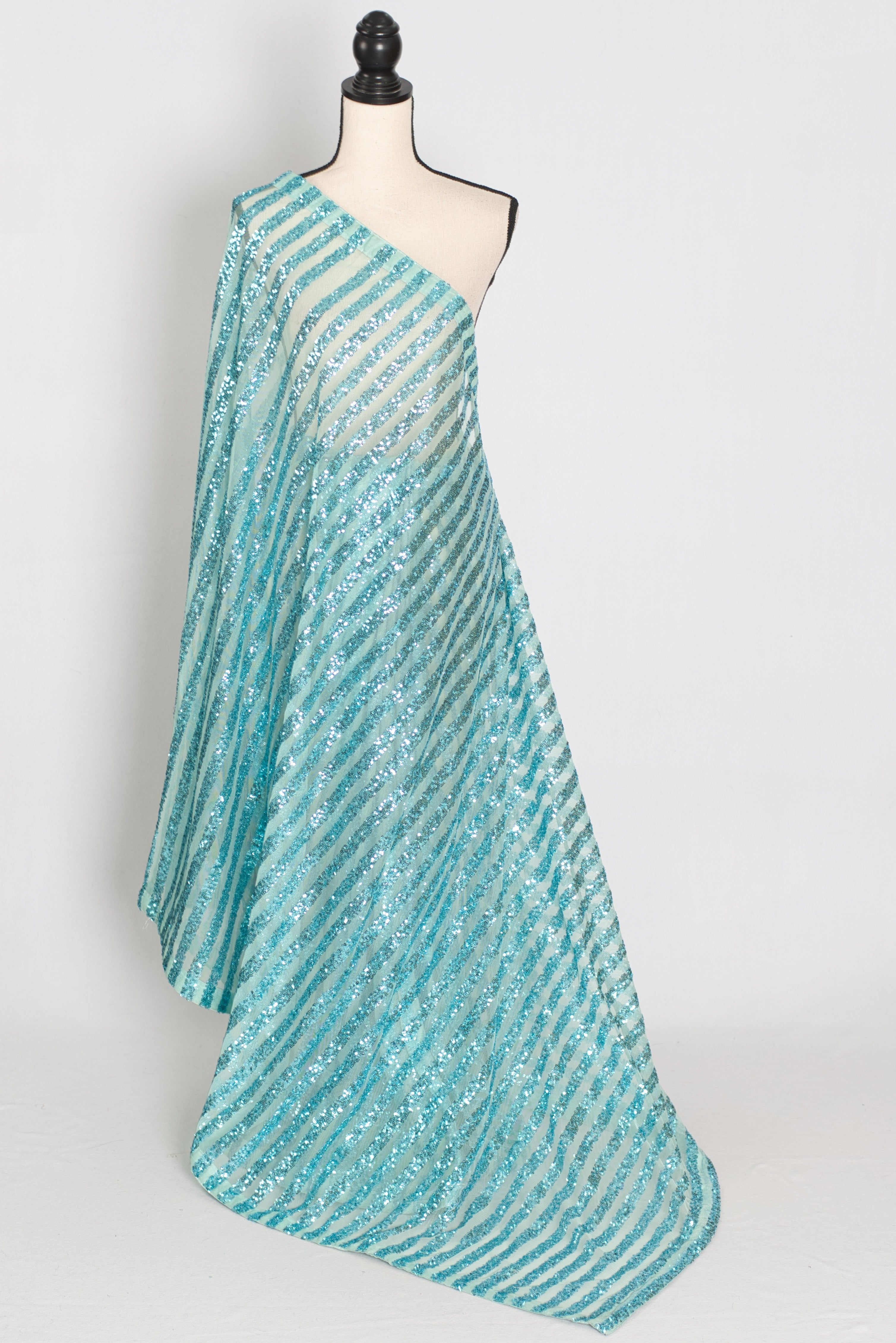 Naaz | Turquoise Blue Sequin Saree | Trending Bollywood Indian Partywear