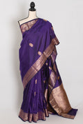 Leela | Royal Purple Katan Banarasi Silk Saree | Lightweight Handloom Luxury