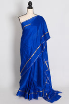 Mythili Royal Blue Pure Mysore Crepe Silk Saree – Silk Mark Certified