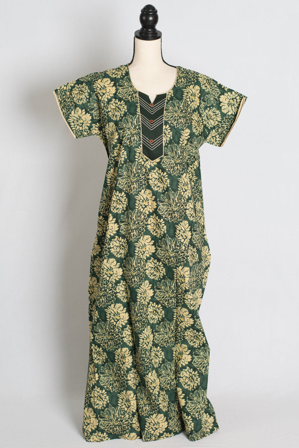 Printed Green Pure Cotton Nightwear in Regular Size — Style B (Sep)