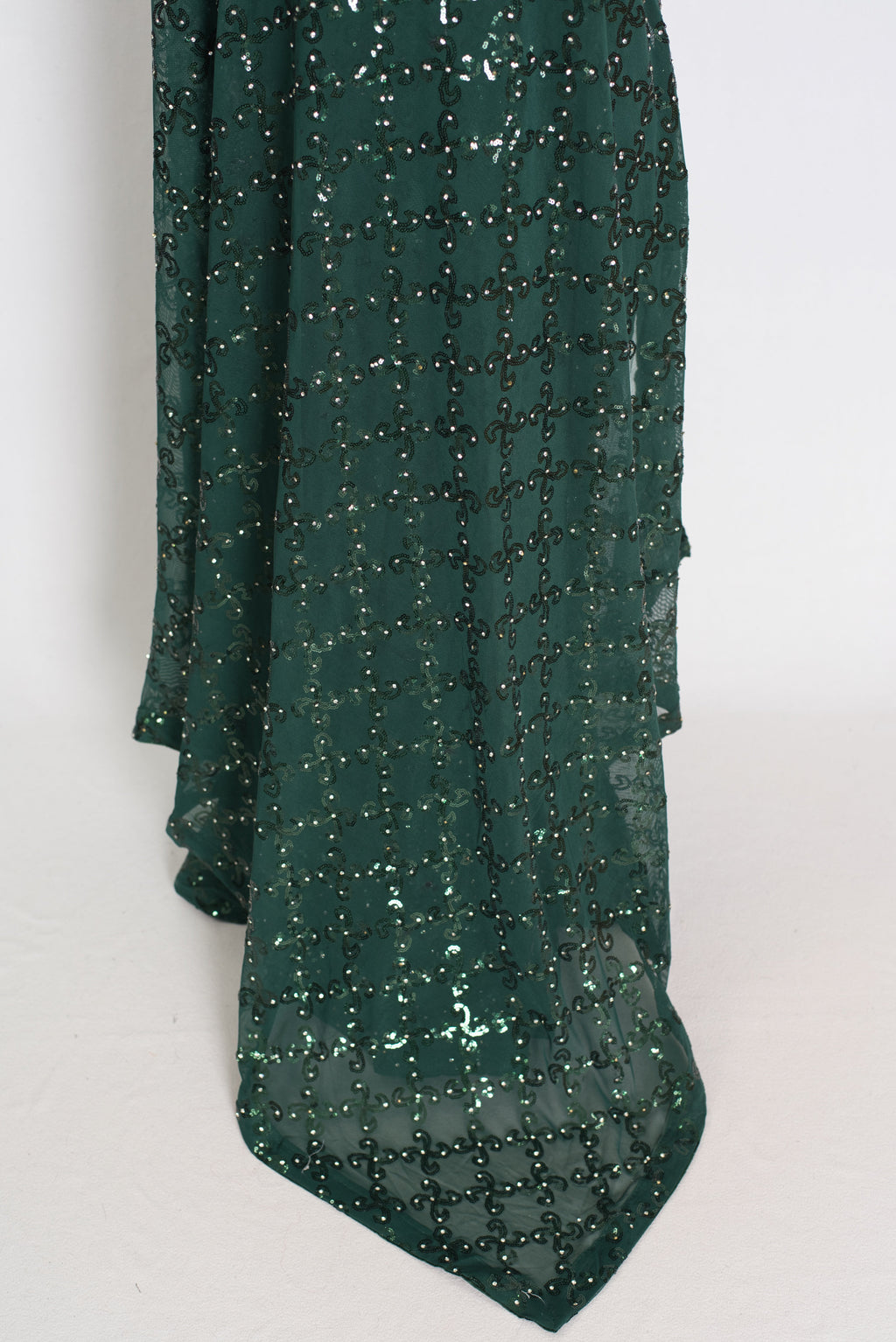 Heena | Dark Green Soft Net Sequin Saree | Bollywood Partywear
