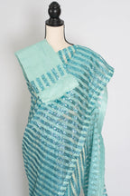Naaz | Turquoise Blue Sequin Saree | Trending Bollywood Indian Partywear