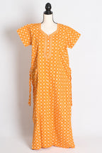 Printed Orange Pure Cotton Nightwear in Regular Size — Style B (Sep)
