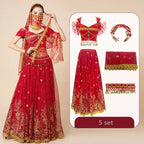 Women Festival Halloween Cosplay Belly Dance Top Dress Adult Indian Arab Jasmine Sari Fantasy Rave Bollywood Outfit Costume Suit