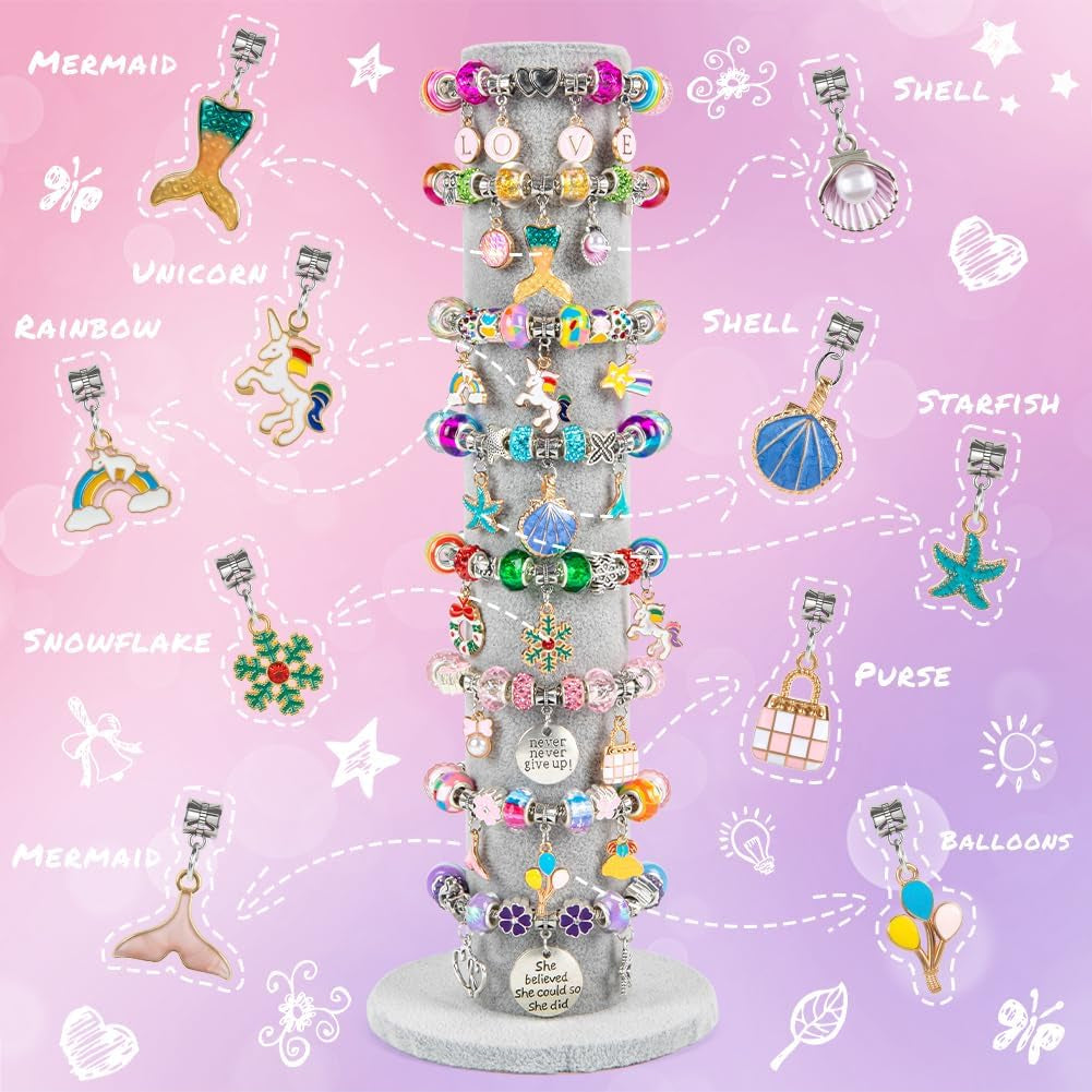 Jewelry Bracelet Making Kit for DIY Beads Charms Set Teen Gifts