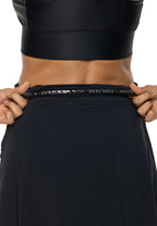 Big Wave | Women's Swim Skort with Wrap Detail | Black
