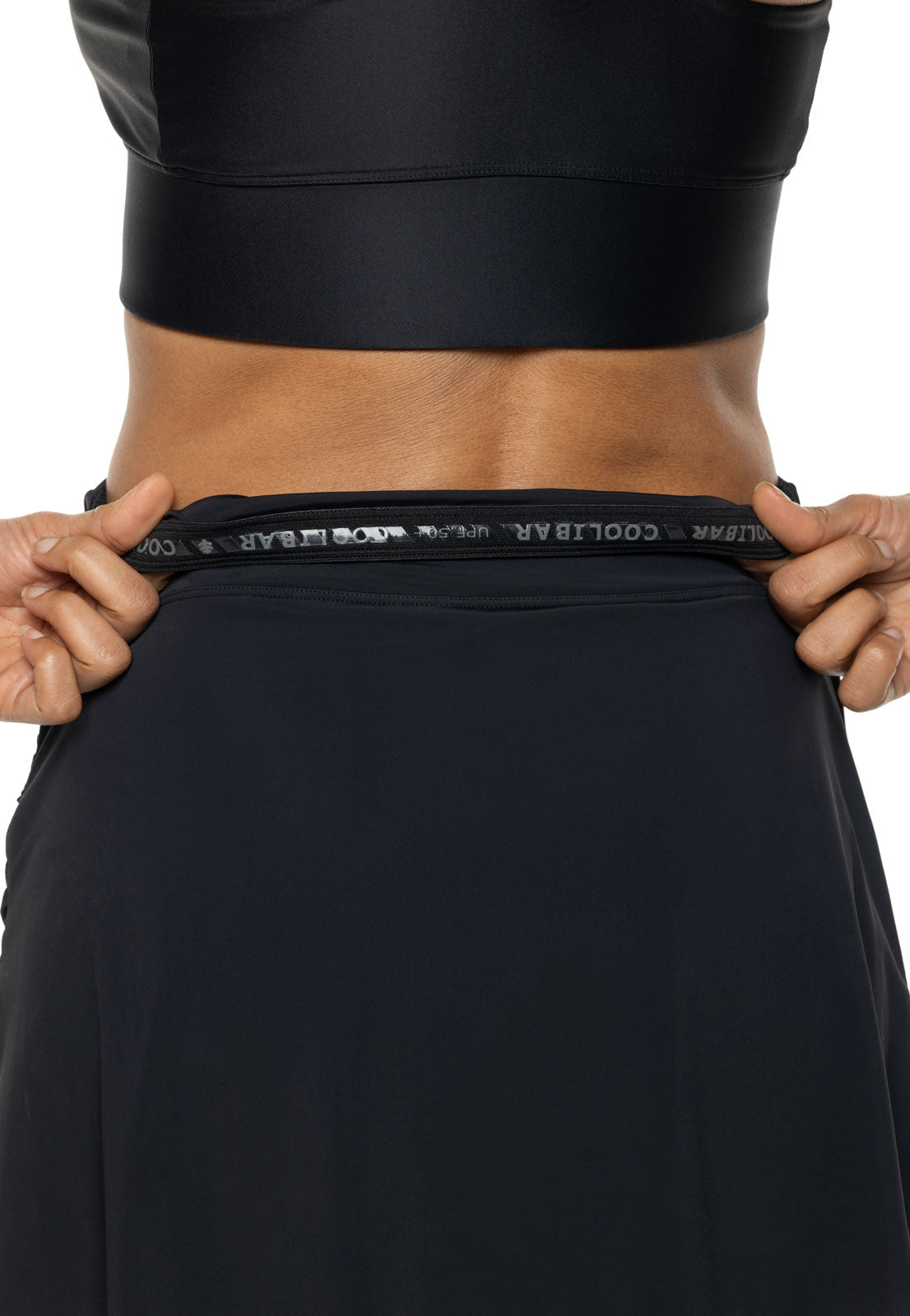 Big Wave | Women's Swim Skort with Wrap Detail | Black