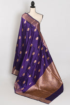 Leela | Royal Purple Katan Banarasi Silk Saree | Lightweight Handloom Luxury