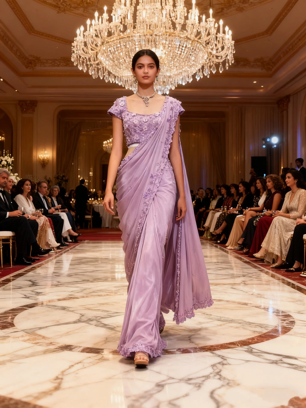Luxury Middle Eastern Evening Dresses Purple Indian Saree 3D Flower Embroidery Exquisite Bridal Customised Vestido de festas
