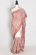 Koli | White and Red Georgette Saree | Lightweight Festive Partywear
