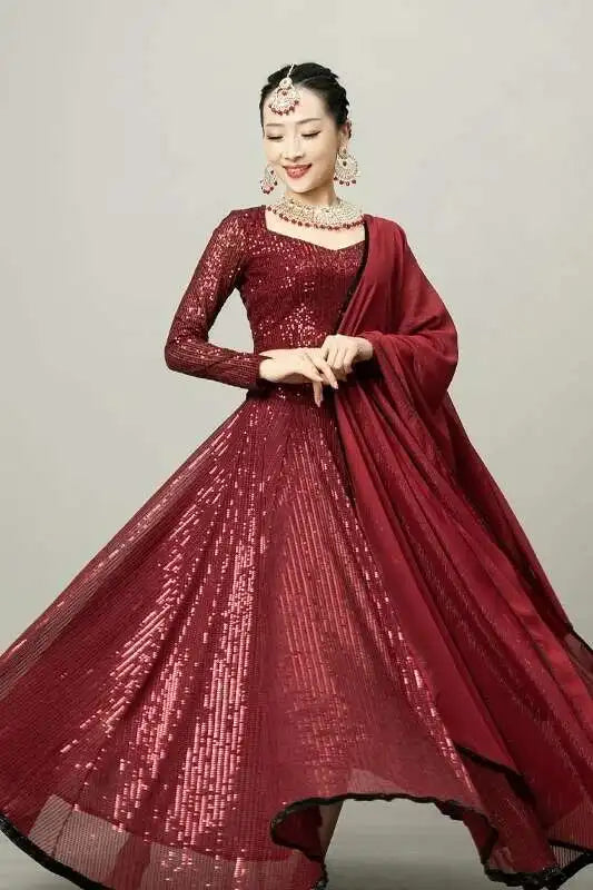 Iman Exotic Indian Dance Dress Ethnic Style Female Dance Dress Performance Photography Sari Top Large Swing Skirt Set