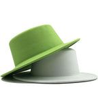 Simple Church Hat Suede Belt Woolen Hat British Style Fedora Hat Wide Brim Hat Women's Autumn And Winter Top Hat