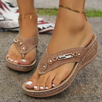 Womens Plus-Size Wedge Flip-Flops