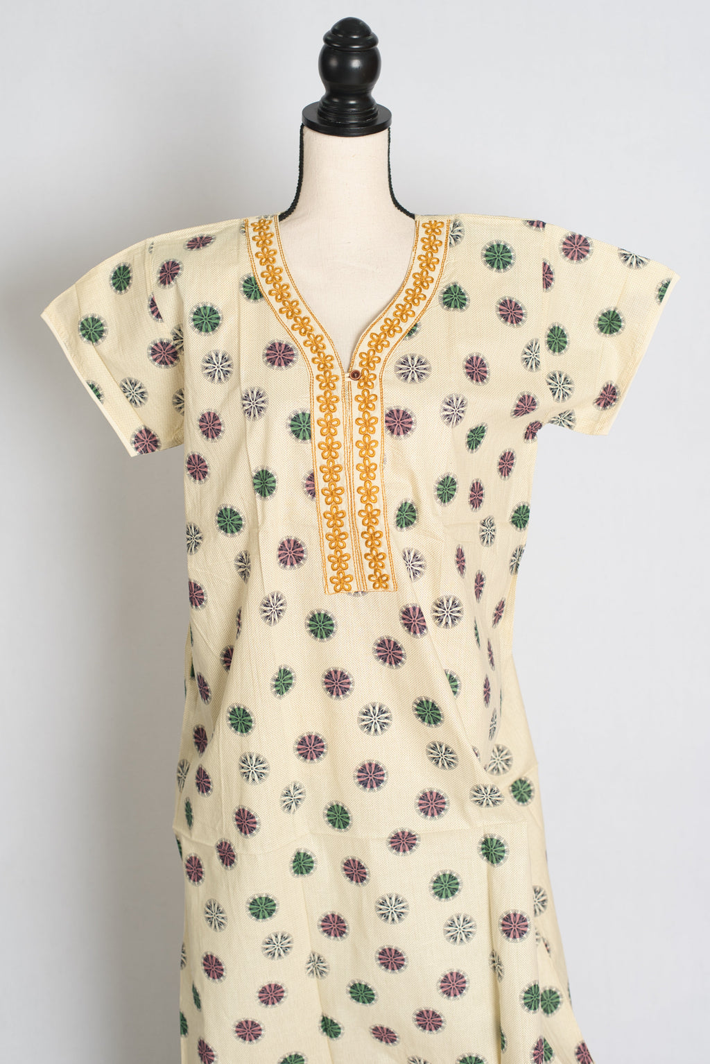 Printed Cream Pure Cotton Nightwear in Regular Size