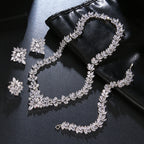 The Dazzling Set Is Handcrafted With Copper And Set With Zircon Stones.