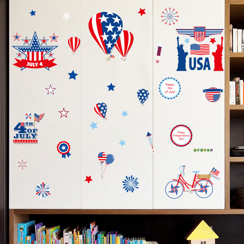 Independence Day Glass Cabinet Wall Sticker