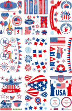Independence Day Glass Cabinet Wall Sticker