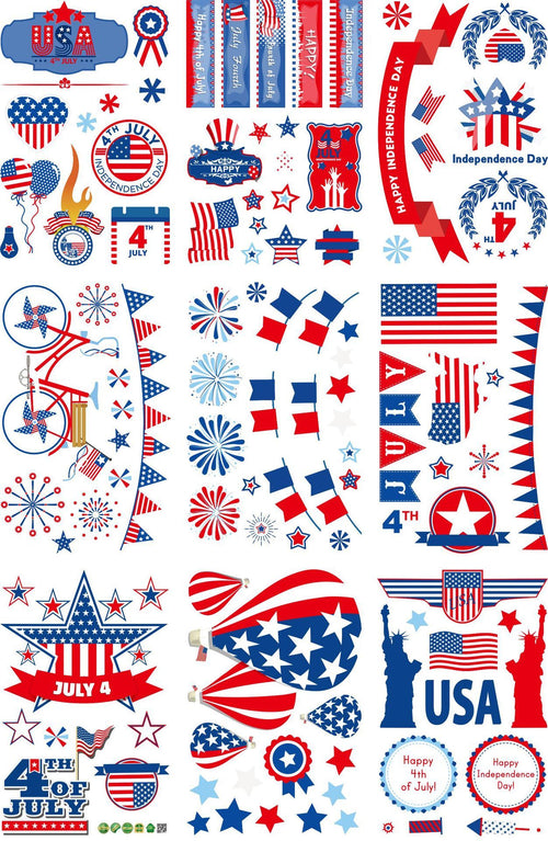 Independence Day Glass Cabinet Wall Sticker
