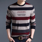 Long Sleeve T-shirt Men's Round Neck Casual Dad Knitted T-shirt