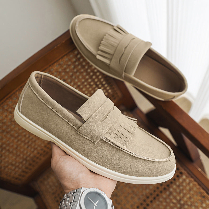 Mens Matte Leather Loafer Slip-on Shoes