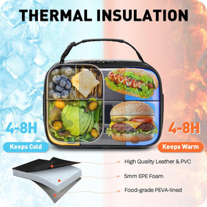 Kids Lunch Box for Boys,Game Console Insulated Lunch Bag for Kids,Leather Lunchbox for Boys,Waterproof Leakproof Portable Fits Most Bento Boxes