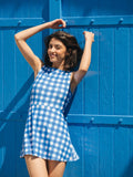 Blue Gingham Swim Dress