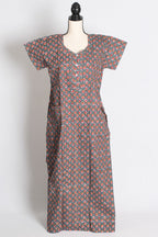 Printed Grey and Red Pure Cotton Nightwear in Regular Size