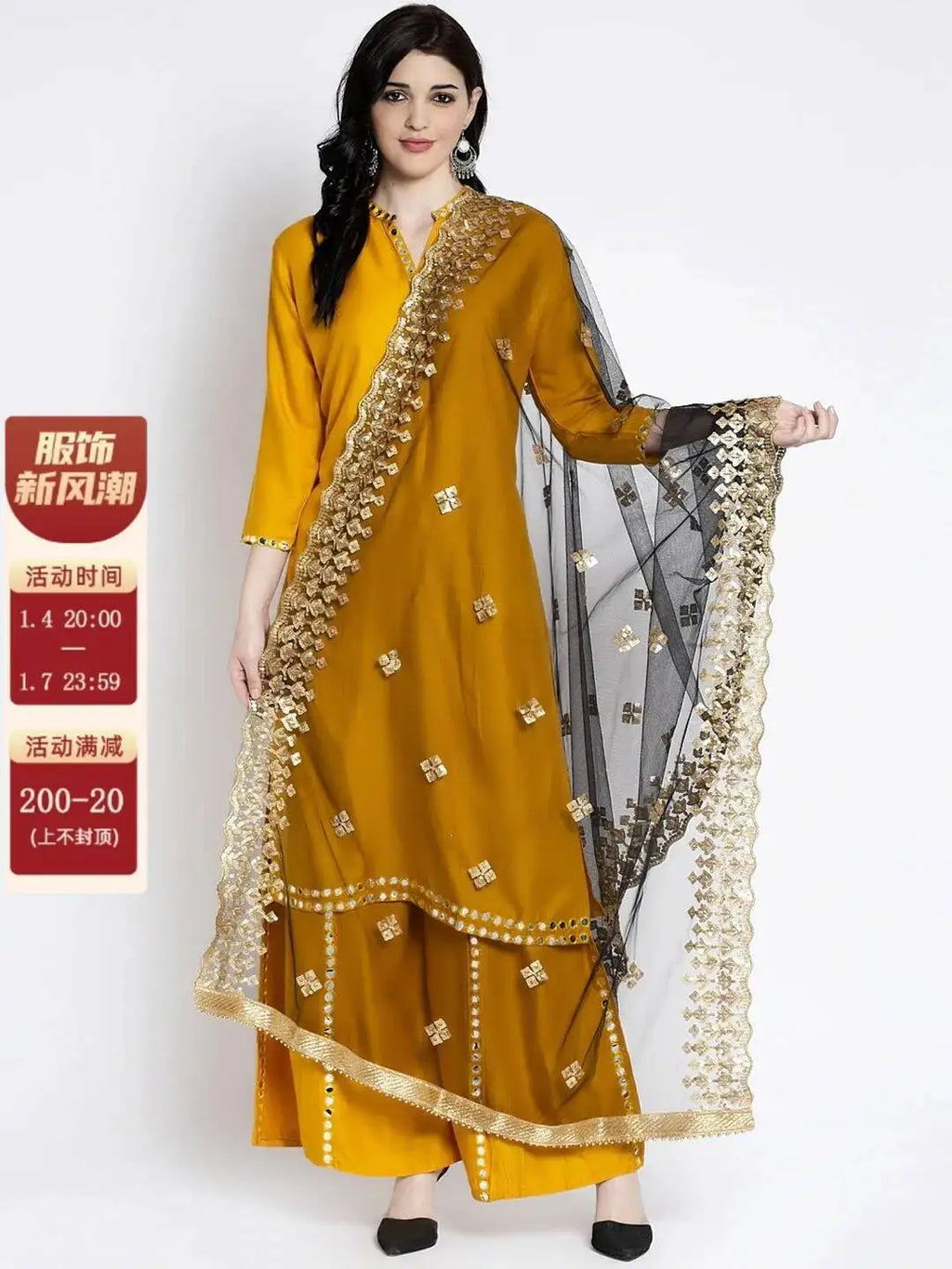 Indian Saree Long Cotton Silk Yellow Ethnic Style Thin Breathable Top Pants Scarf Indian Sari Traditional Indian Clothing Set