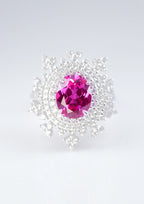 Exquisite Pink Sapphire Ring - Pink Snowflake