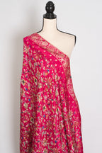 Arifa : Dark Pink Dola Silk Banarasi Dupatta