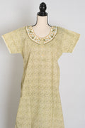 Printed Yellow Cotton Nighty in Regular Size for Women