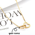 Mirror Stainless Steel Necklace Heart-to-heart Titanium Steel Double Hoop Pendant Clavicle Chain