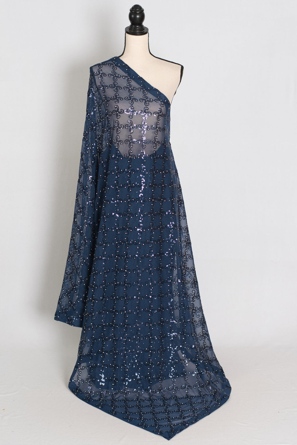 Maya | Midnight Blue Soft Net Sequin Saree | Bollywood Partywear
