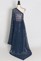 Maya | Midnight Blue Soft Net Sequin Saree | Bollywood Partywear
