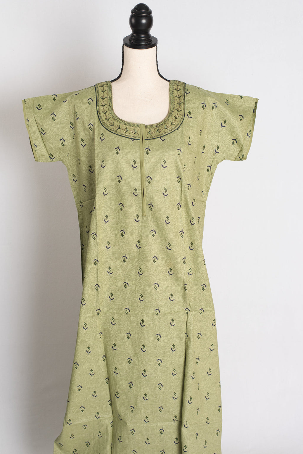 Printed Green Pure Cotton Nightwear in Regular Size — Style A (Aug)