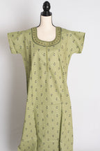Printed Green Pure Cotton Nightwear in Regular Size — Style A (Aug)