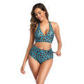 Leopard print sexy bikini split swimsuit